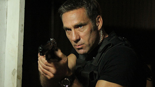 Gary Daniels in a sci-fi action movie